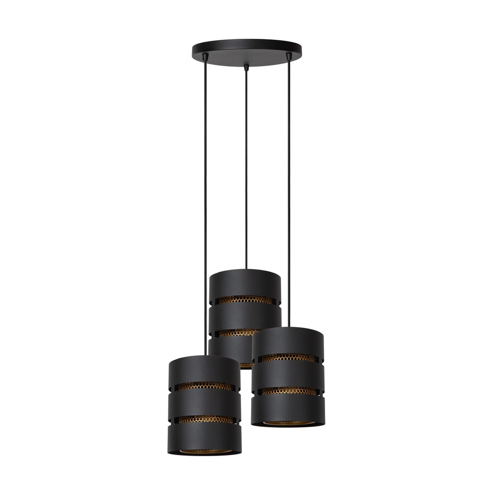 Lucide HanglampRosas Ø 43cm zwart met goud - 21433/13/30